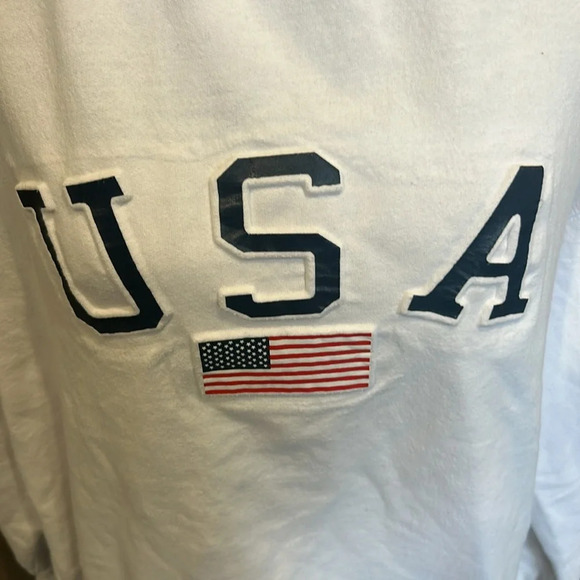 🇺🇸 USA-Embossed Crewneck Fleece Sweatshirt 2XL - Picture 2 of 7